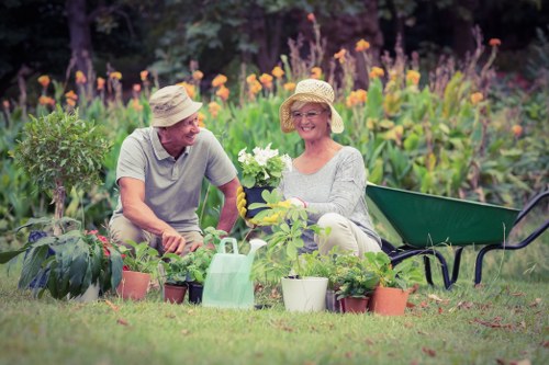 Managing rainwater runoff in a central London property garden